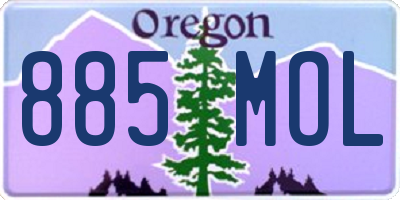 OR license plate 885MOL