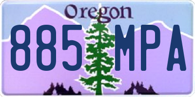 OR license plate 885MPA