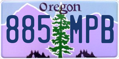 OR license plate 885MPB