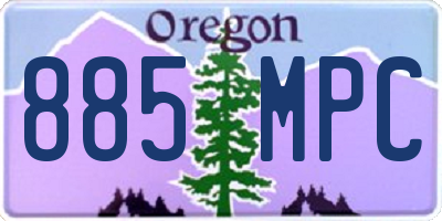 OR license plate 885MPC