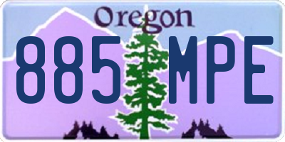 OR license plate 885MPE