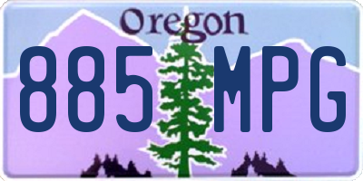 OR license plate 885MPG