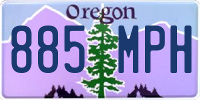 OR license plate 885MPH