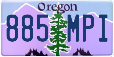 OR license plate 885MPI