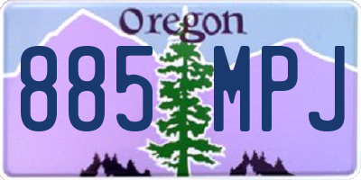 OR license plate 885MPJ