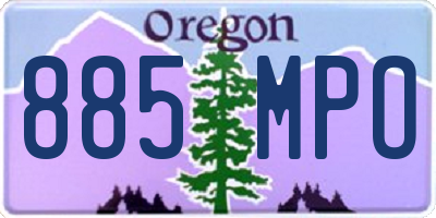 OR license plate 885MPO