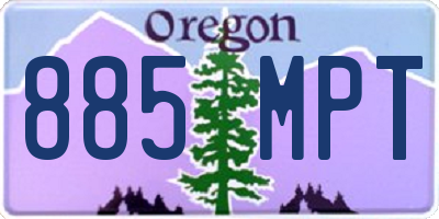 OR license plate 885MPT