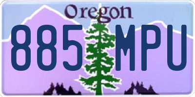 OR license plate 885MPU
