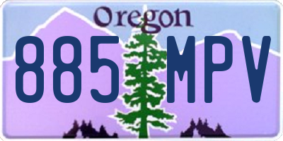 OR license plate 885MPV