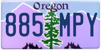 OR license plate 885MPY