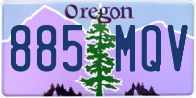 OR license plate 885MQV