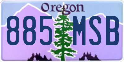 OR license plate 885MSB