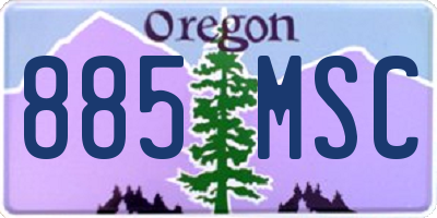 OR license plate 885MSC