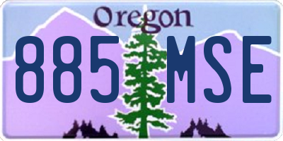OR license plate 885MSE