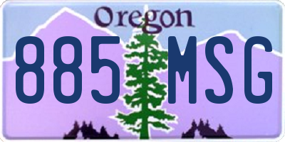 OR license plate 885MSG