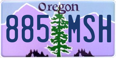 OR license plate 885MSH