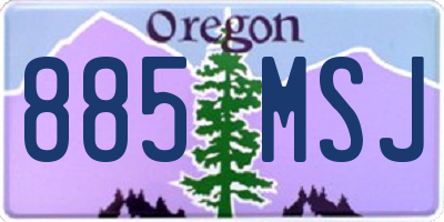 OR license plate 885MSJ