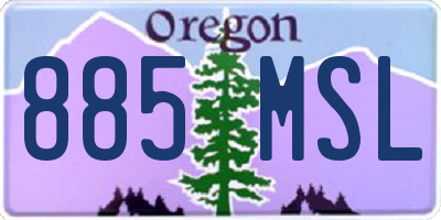 OR license plate 885MSL