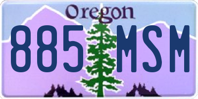 OR license plate 885MSM