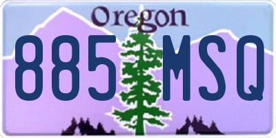 OR license plate 885MSQ