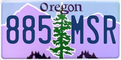 OR license plate 885MSR