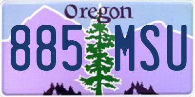 OR license plate 885MSU