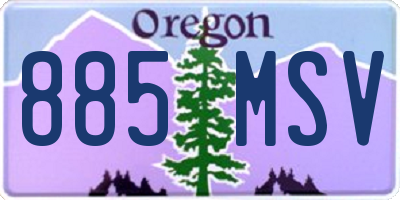 OR license plate 885MSV