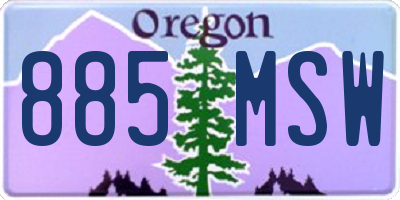 OR license plate 885MSW