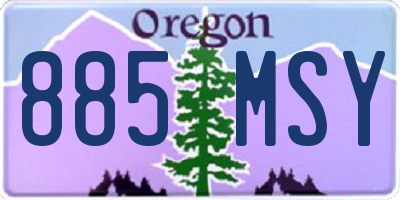 OR license plate 885MSY