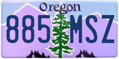 OR license plate 885MSZ