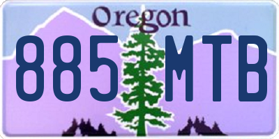 OR license plate 885MTB