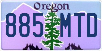 OR license plate 885MTD