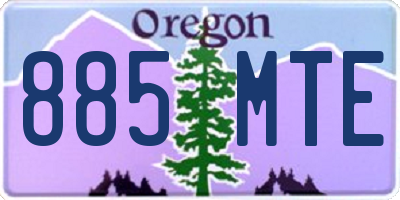 OR license plate 885MTE