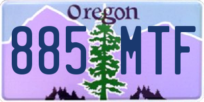 OR license plate 885MTF