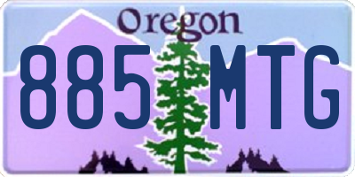 OR license plate 885MTG