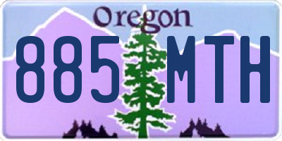 OR license plate 885MTH
