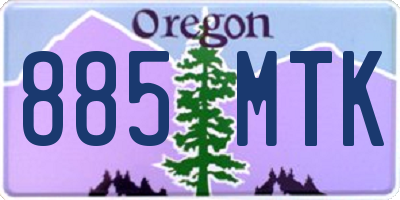 OR license plate 885MTK
