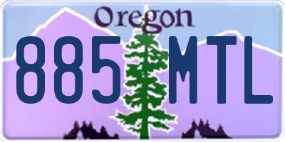 OR license plate 885MTL