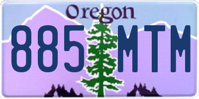 OR license plate 885MTM