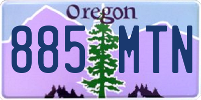 OR license plate 885MTN