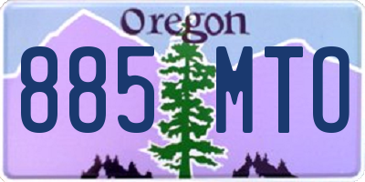 OR license plate 885MTO