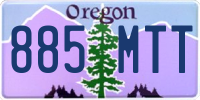 OR license plate 885MTT