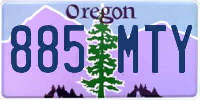 OR license plate 885MTY