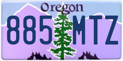 OR license plate 885MTZ