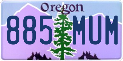 OR license plate 885MUM