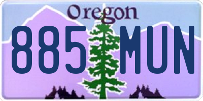 OR license plate 885MUN