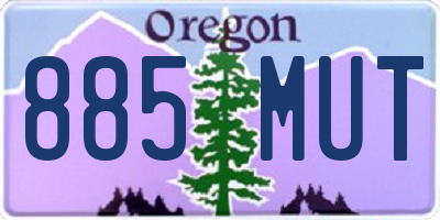 OR license plate 885MUT