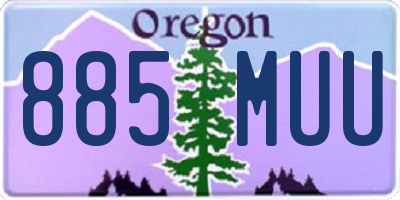 OR license plate 885MUU