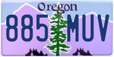 OR license plate 885MUV