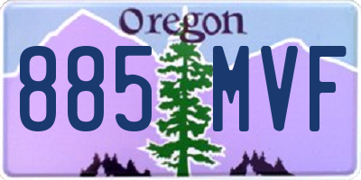 OR license plate 885MVF